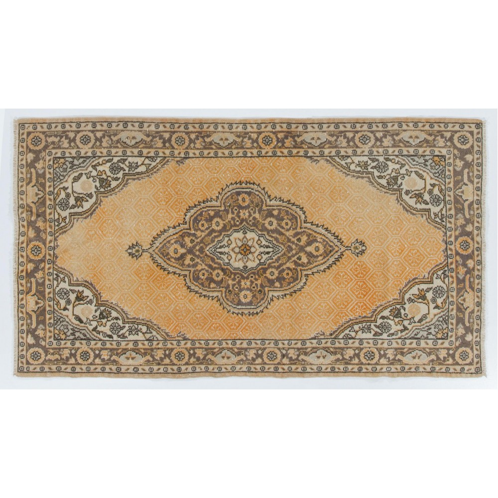 Vintage Anatolian Oushak Rug. Hand Knotted Carpet, Floor Covering