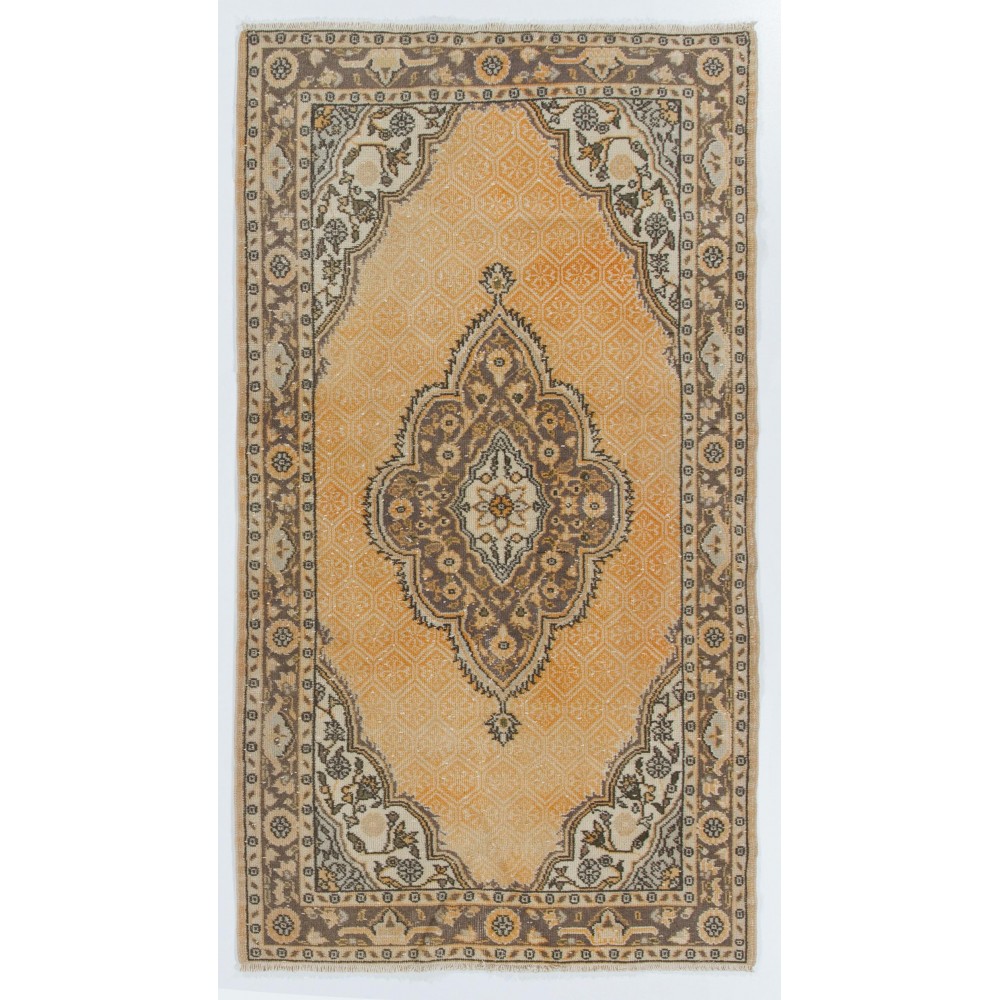 Vintage Anatolian Oushak Rug. Hand Knotted Carpet, Floor Covering