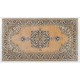 Fine Hand-Knotted Vintage Area Rug with Medallion Design in Soft Tones. Woolen Floor Covering