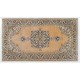 Fine Hand-Knotted Area Rug with Medallion Design in Soft Tones. Vintage Carpet, Woolen Floor Covering