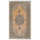 Fine Hand-Knotted Area Rug with Medallion Design in Soft Tones. Vintage Carpet, Woolen Floor Covering