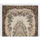 Hand-Knotted Vintage Turkish Area Rug with Medallion Design in Neutral Colors. Woolen Floor Covering Hand-Knotted Vintage Turkish Area Rug with Medallion Design in Neutral Colors. Woolen Floor Covering