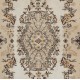 Hand-Knotted Vintage Turkish Area Rug with Medallion Design in Neutral Colors. Woolen Floor Covering