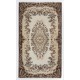 Hand-Knotted Vintage Turkish Area Rug with Medallion Design in Neutral Colors. Woolen Floor Covering Hand-Knotted Vintage Turkish Area Rug with Medallion Design in Neutral Colors. Woolen Floor Covering