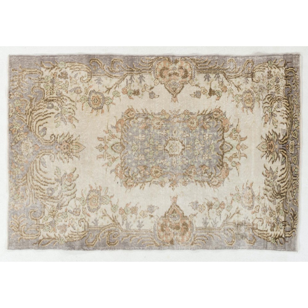 One of a Kind Floral Design Turkish Rug