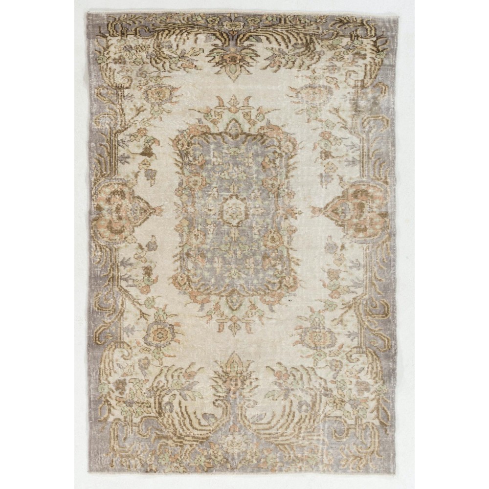 One of a Kind Floral Design Turkish Rug