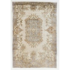 One of a Kind Floral Design Turkish Rug for Country Style Decoration