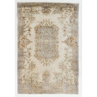 One of a Kind Floral Design Turkish Rug for Country Style Decoration