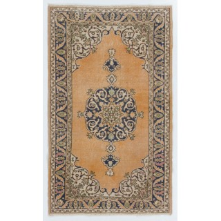 One-of-a-Kind Vintage Hand-Knotted Anatolian Oushak Rug