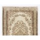 Vintage Anatolian Oushak Rug in Neutral Colors. Hand-Knotted Carpet, Woolen Floor Covering