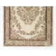 Vintage Handmade Turkish Oushak Rug in Neutral Colors. Woolen Floor Covering