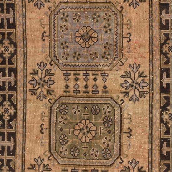 Vintage Central Anatolian Runner Rug. Hand-knotted Carpet for Hallway