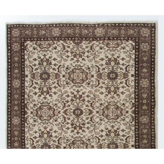 Floral Patterned Vintage Hand-Knotted Anatolian Oushak Rug Floral Patterned Vintage Hand-Knotted Anatolian Oushak Rug