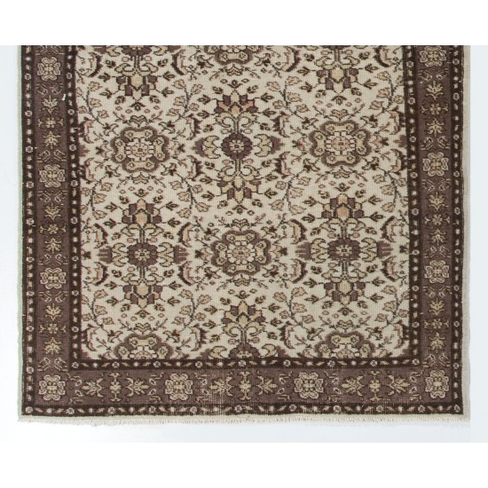 Floral Patterned Vintage Hand-Knotted Anatolian Oushak Rug Floral Patterned Vintage Hand-Knotted Anatolian Oushak Rug