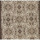 Floral Patterned Vintage Hand-Knotted Anatolian Oushak Rug Floral Patterned Vintage Hand-Knotted Anatolian Oushak Rug
