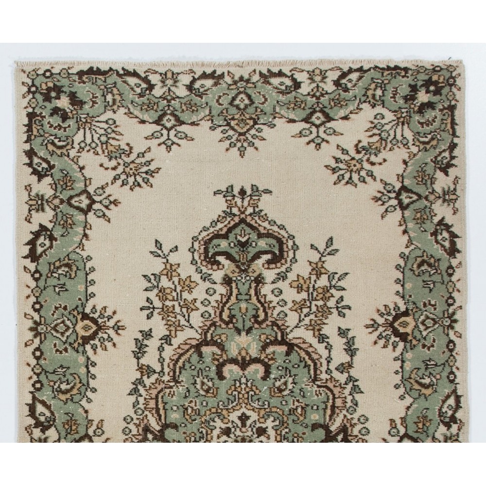 Vintage Anatolian Oushak Rug. Hand Knotted Carpet, Floor Covering