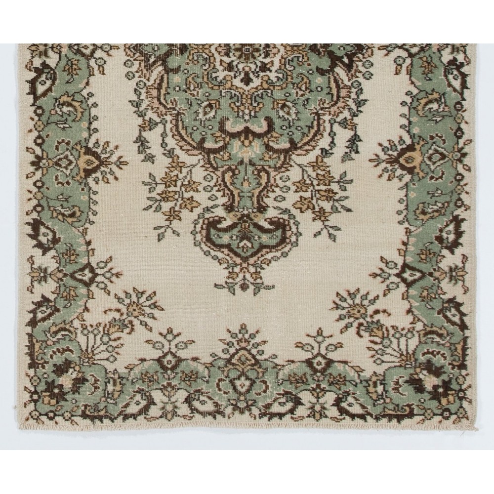 Vintage Anatolian Oushak Rug. Hand Knotted Carpet, Floor Covering