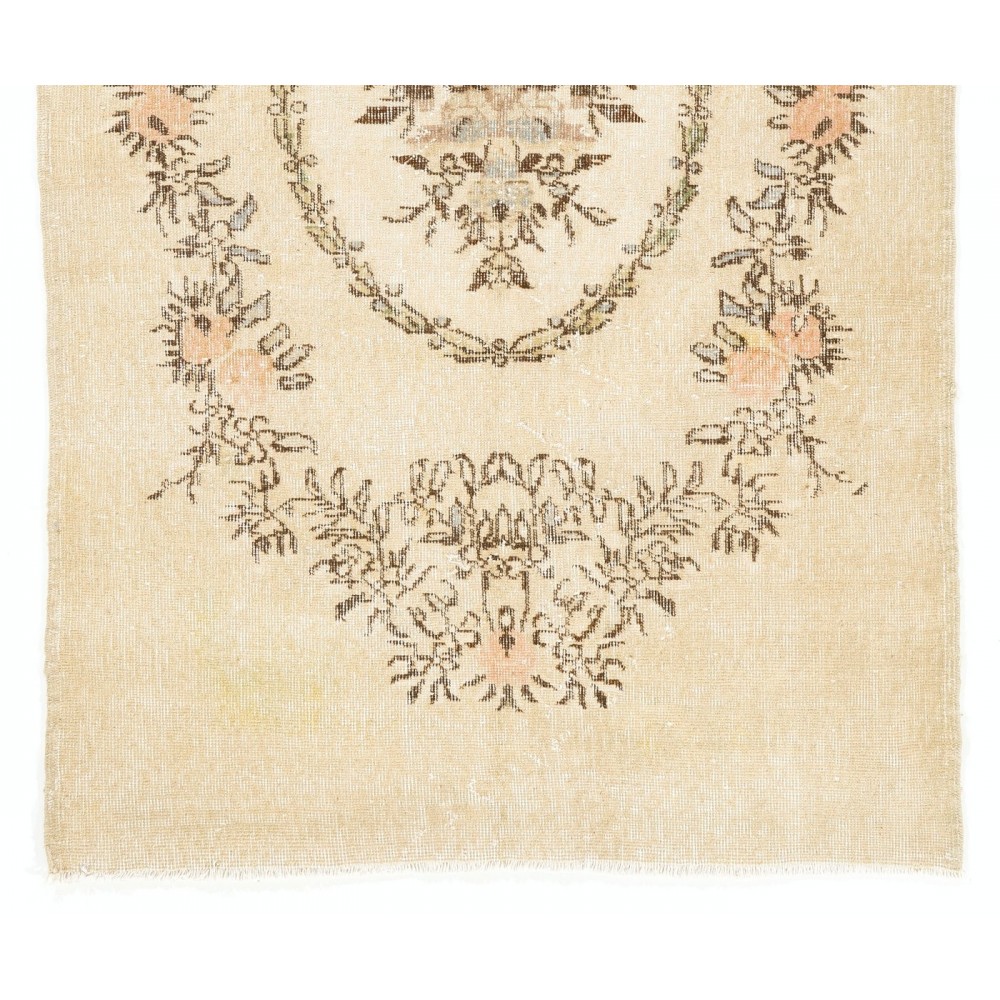 Unusual One-of-a-Kind Vintage Rug, circa 1950, Hand-Knotted Carpet