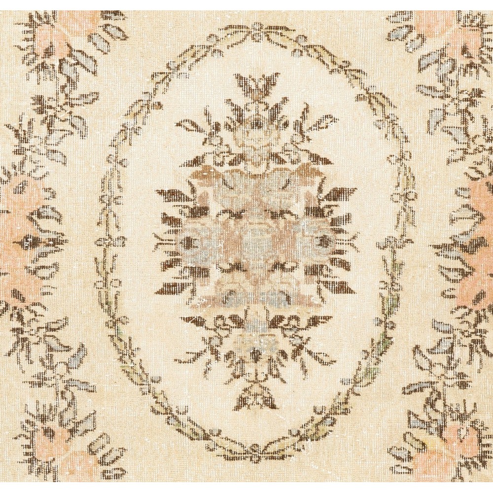 Unusual One-of-a-Kind Vintage Rug, circa 1950, Hand-Knotted Carpet