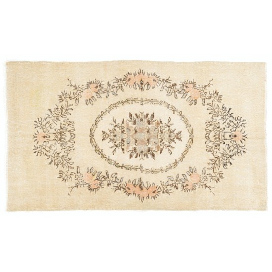 Unusual One-of-a-Kind Vintage Rug, circa 1950, Hand-Knotted Carpet