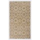 Vintage Floral Design Handmade Central Anatolian Rug in Neutral Colors. Woolen Floor Covering