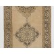 Tri-Medallion Vintage Turkish Oushak Runner Rug for Hallway Decor