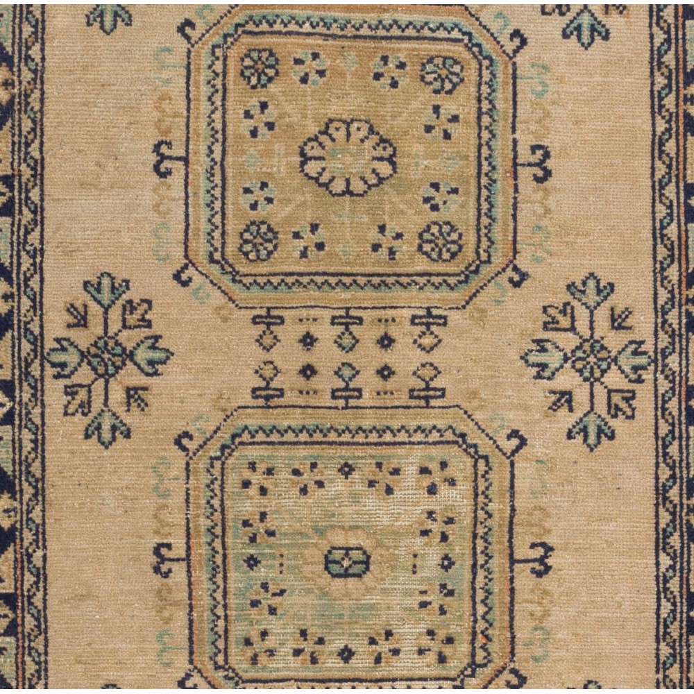 Vintage Anatolian Oushak Runner Rug. Hand Knotted Wool Rug for Hallway