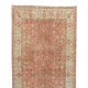 Vintage Anatolian Runner, Long Rug, Faded Red and Beige Colors