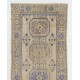 Vintage Anatolian Oushak Runner Rug. Hand-knotted Wool Rug for Hallway
