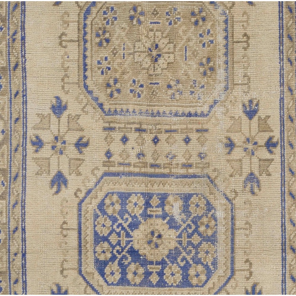 Vintage Anatolian Oushak Runner Rug. Hand-knotted Wool Rug for Hallway