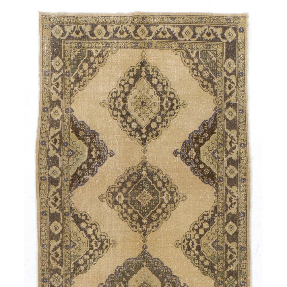 Vintage Handmade Hallway Runner. Kitchen Rug. Oushak Corridor Rug. Stair Rug