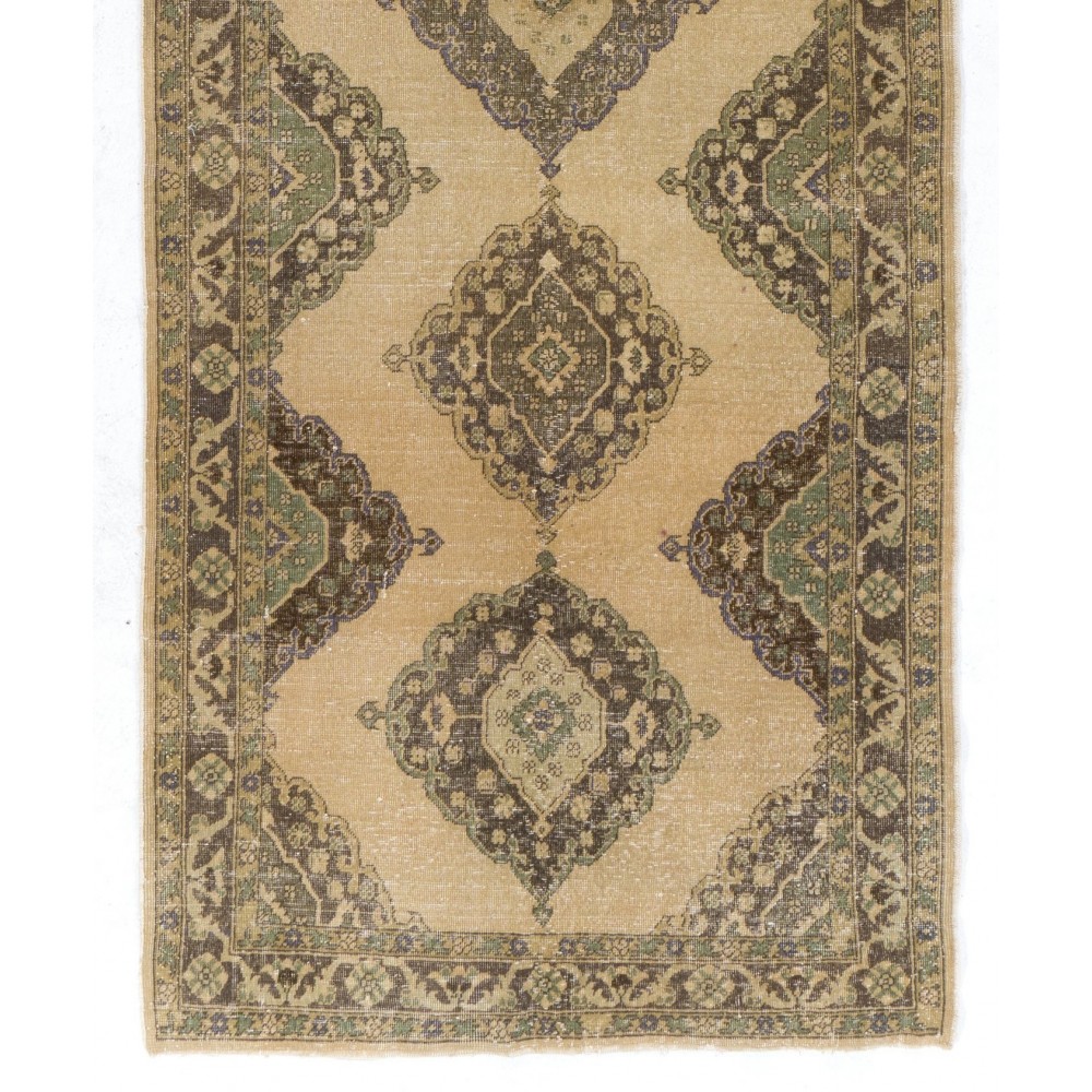 Vintage Handmade Hallway Runner. Kitchen Rug. Oushak Corridor Rug. Stair Rug