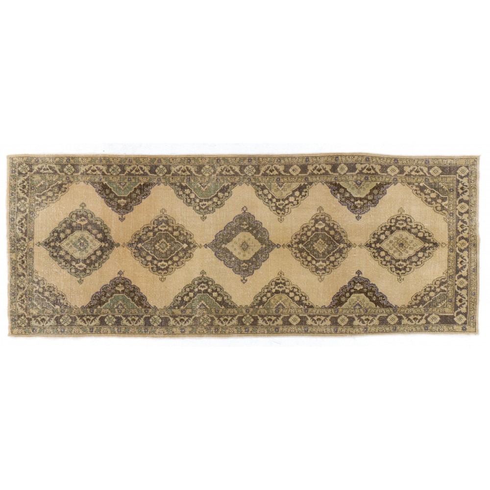 Vintage Handmade Hallway Runner. Kitchen Rug. Oushak Corridor Rug. Stair Rug