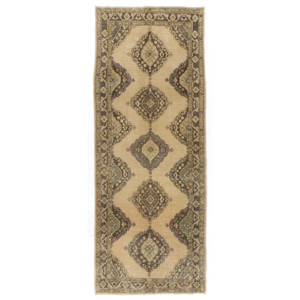 Vintage Handmade Hallway Runner. Kitchen Rug. Oushak Corridor Rug. Stair Rug