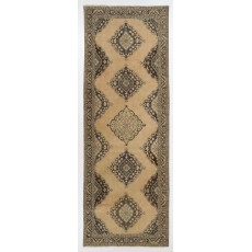 Vintage Runner Rug for Kitchen. Hallway Rug. Hanknotted Corridor Rug. Wool Stair Rug