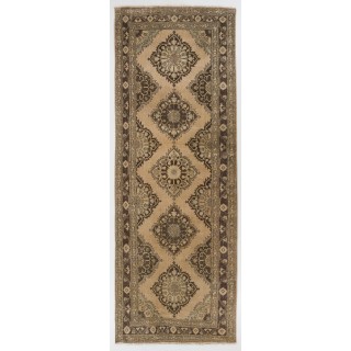 Vintage Runner Rug for Kitchen. Hallway Rug. Hanknotted Corridor Rug. Wool Stair Rug