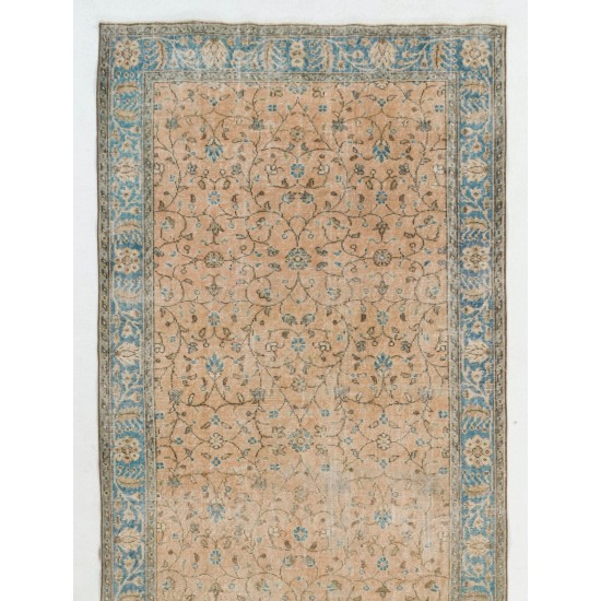 Vintage Anatolian Runner Rug in Soft Colors, 100% Wool