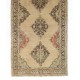 Mid-Century Handmade Oushak Runner. Natural Beige & Brown Wool Rug