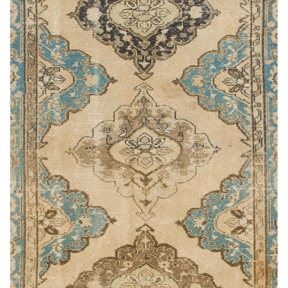 Vintage Anatolian Oushak Runner. Handmade Hallway Carpet, Floor Covering