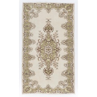 Vintage Handmade Turkish Oushak Rug with Medallion Design