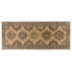 Vintage Oushak Runner Rug in Beige, Handmade Turkish Corridor Carpet