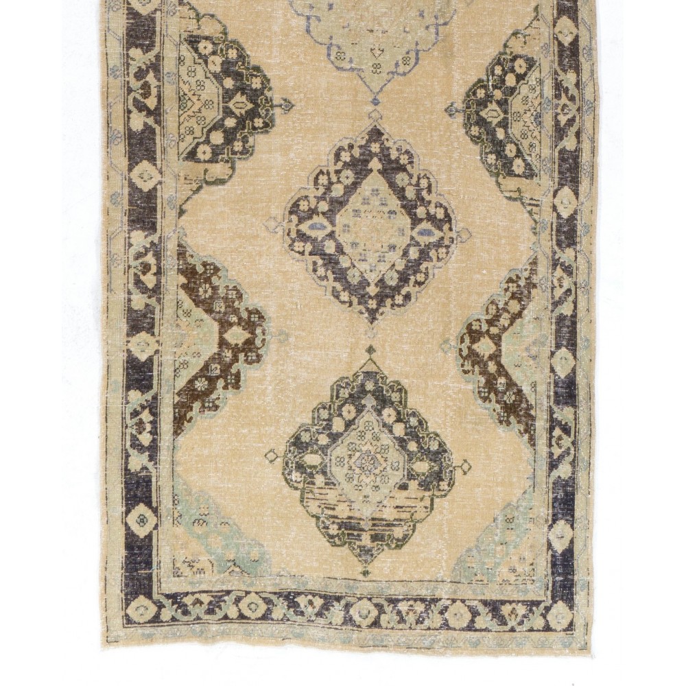 Vintage Stair Runner Rug, Handmade Corridor Carpet, Turkish Hallway Rug