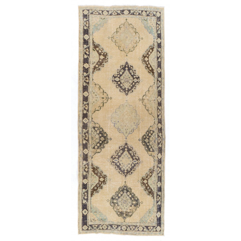 Vintage Stair Runner Rug, Handmade Corridor Carpet, Turkish Hallway Rug
