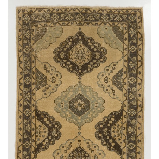 Handmade Anatolian Wool Runner Rug. Stair Runner, Vintage Corridor Carpet