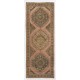 Mid-Century Handmade Anatolian Oushak Runner in Natural Colors. One of a Kind Wool Rug