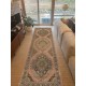 Vintage Runner Rug for Kitchen, Handmade Hallway Rug with Geometric Tri-Medallions, Oushak Stair Rug in Natural Colors
