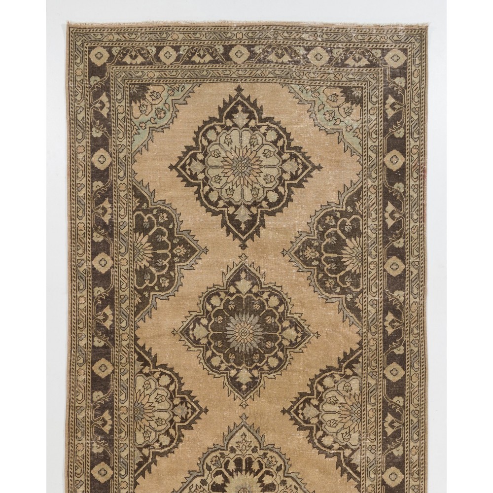 Vintage Handmade Turkish Oushak Runner Rug