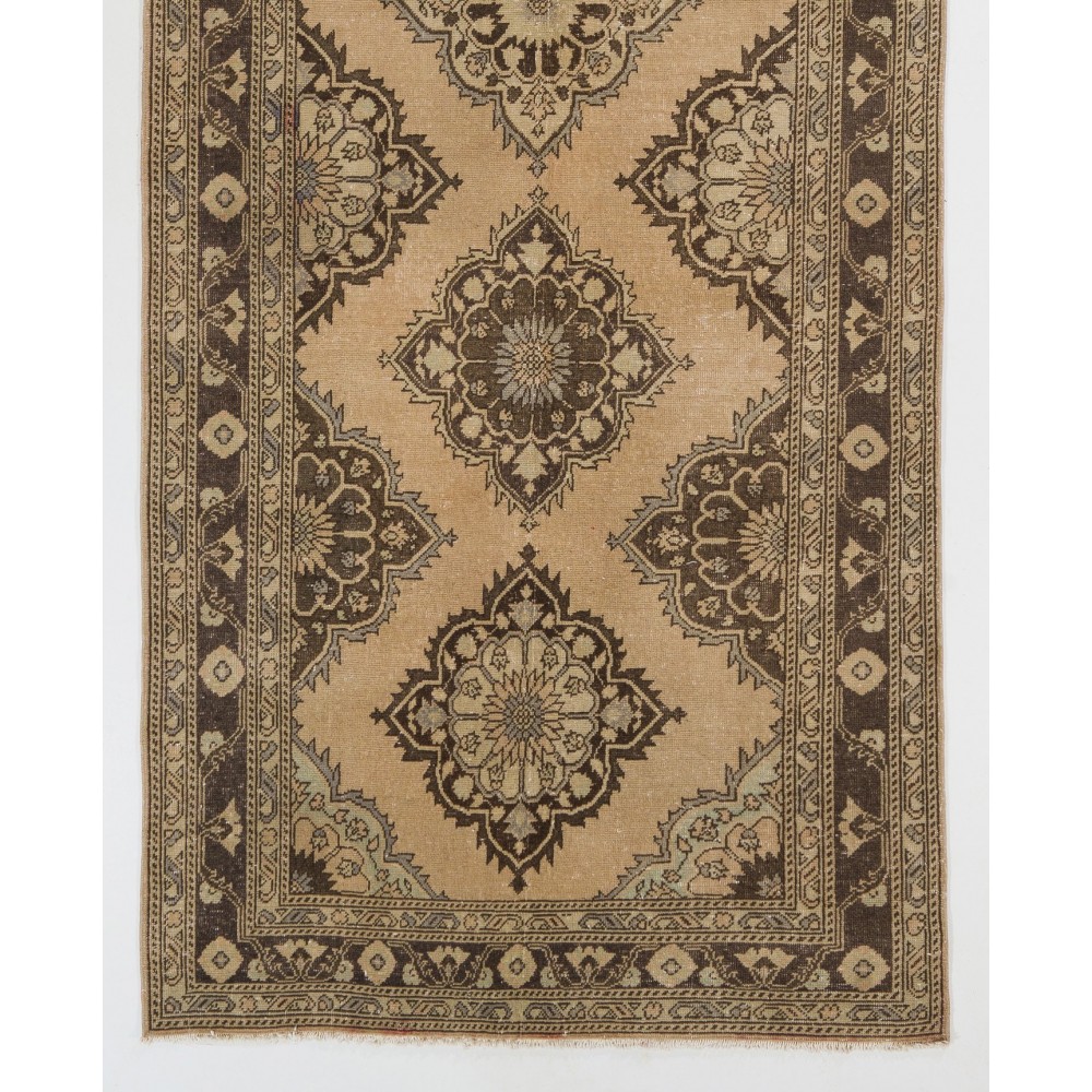 Vintage Handmade Turkish Oushak Runner Rug