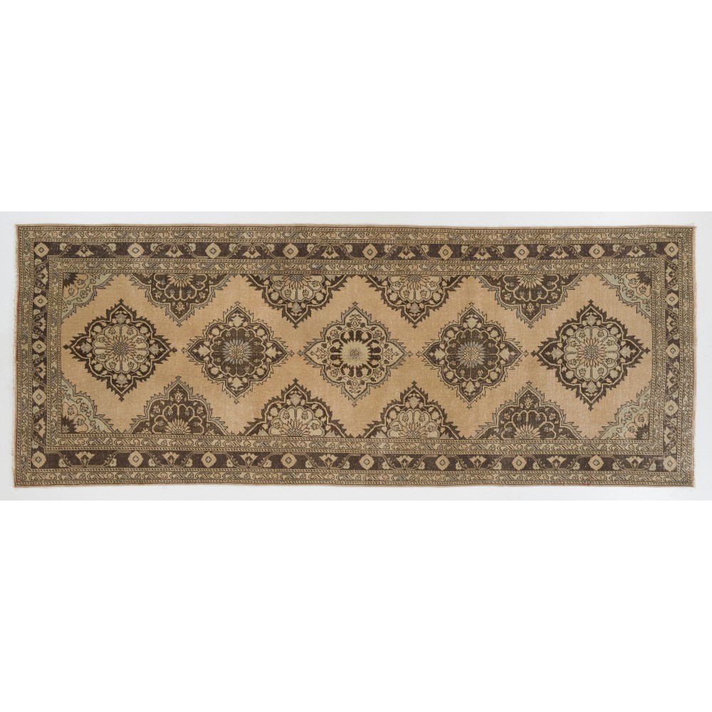 Vintage Handmade Turkish Oushak Runner Rug