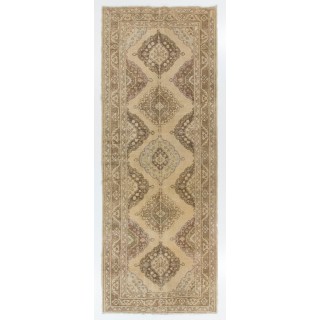 Vintage Runner Rug for Kitchen. Hallway Rug. Hanknotted Corridor Rug. Turkish Stair Rug